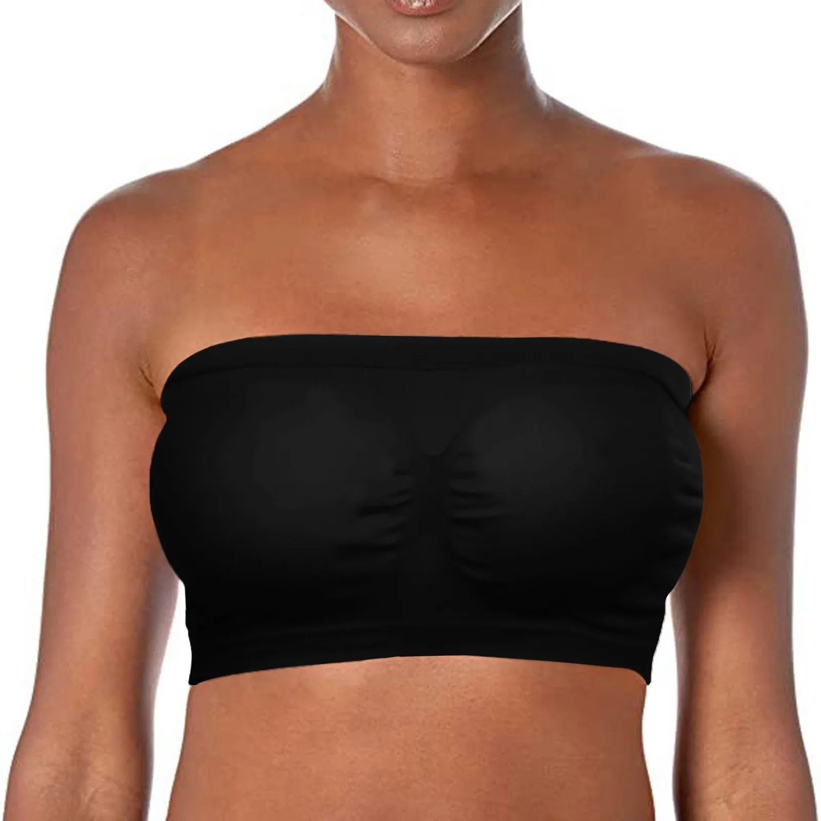 Ladies’ Stretch Strapless Bra Chest Wrap Bandeau Unlined Seamless Fashionable Breathless Soft Bra Suitable For One-Shoulder Tops