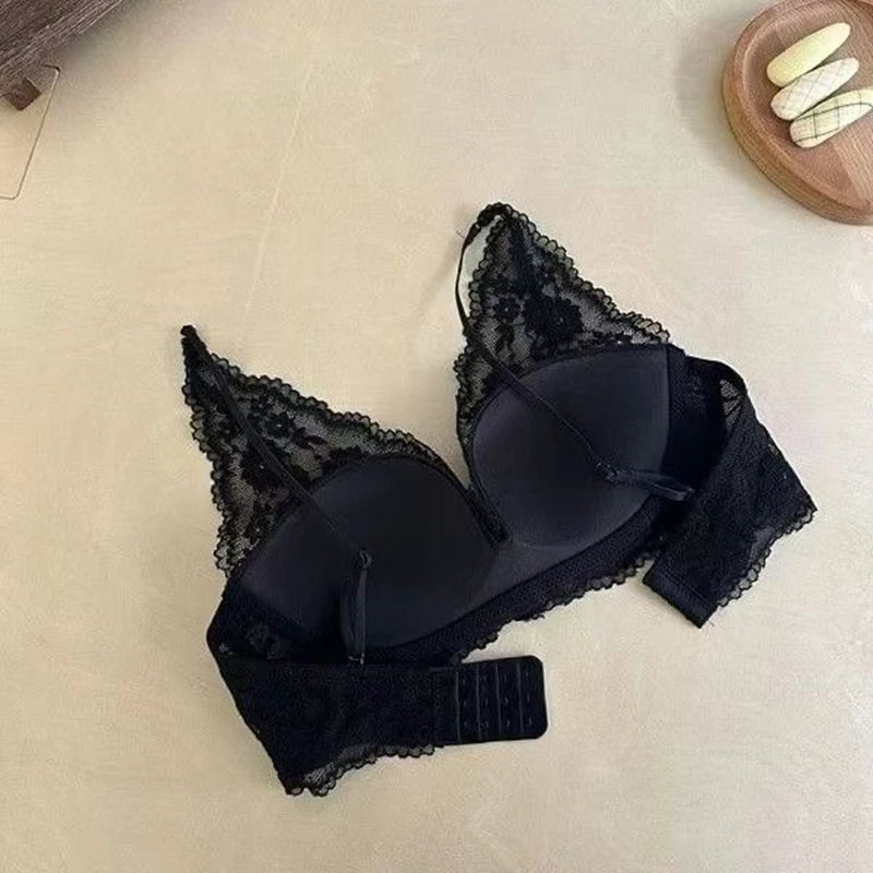 Push Up Bra For Small Chest Ultra Thick Padded Lift Gather Brassiere No Wire Comfort Lingerie