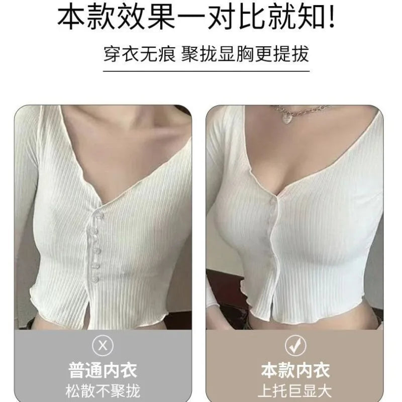 Strapless Push Up Bra 12cm Padding & Front Closure | No-Slip Grip, Hand-like Support Cups, Ultimate Lift & Shape