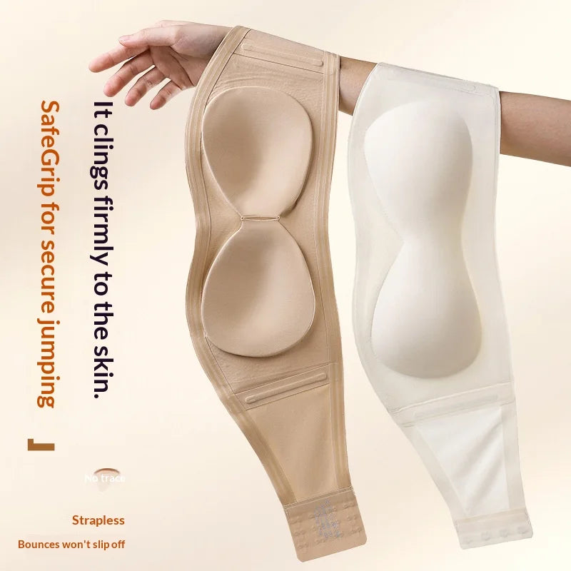 Non Slip Strapless Women's Hot Selling Bra, Small Chest Gathering, Lifting, Invisible and Breathable Liquid Foundation Underwear