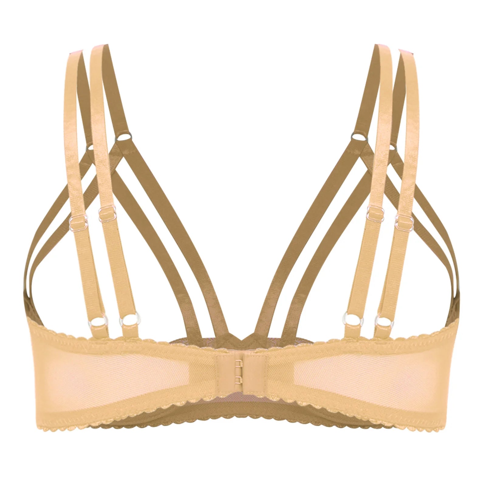 Womens Lingerie 3/4 Lace Cup Bra Push Up Balconette Tops Cupless Brassiere Underwire Open Breast Cup Exposed Nipple Bralettle