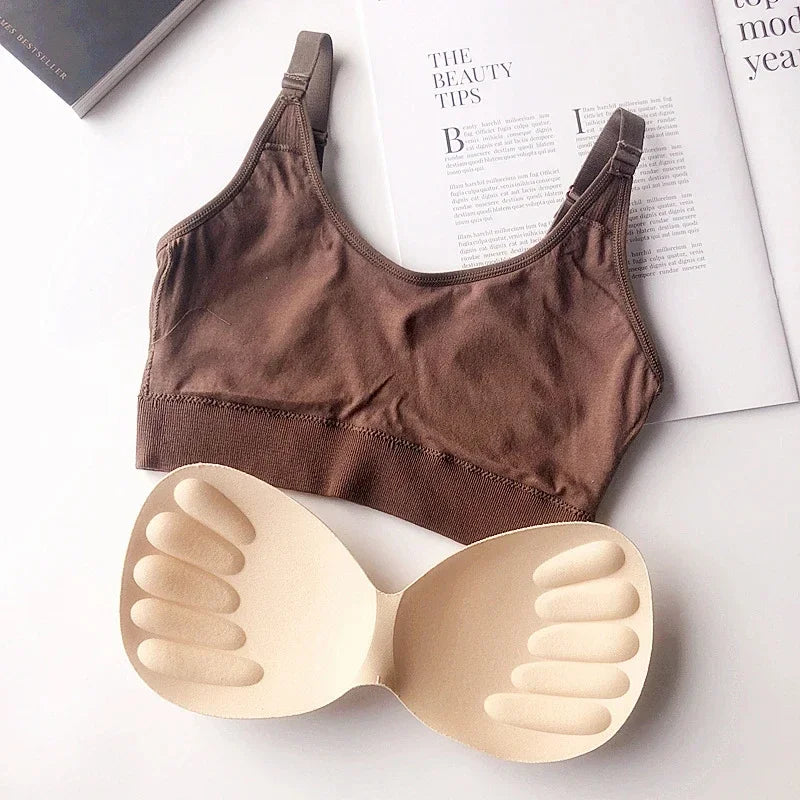 Wireless Seamless Bra for Women Cotton Comfort No Steel Ring Padded Sports Lingerie Top Beauty Back Multi Color Bralette