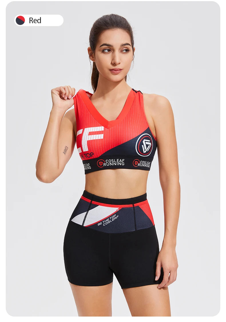 Sportswear Woman 2024 Sports Bras V Neck Shockproof Fitness Athletic Brassiere Running Tops Yoga Bra For Gym With Fixed Pads