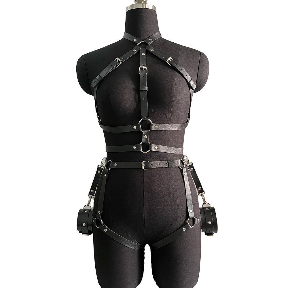 Harness for Women Pu Leather Leg Women Sexy Bondage Leg Harness Adjustable Thigh Garter Belt Lingerie Gothic Punk Clothing
