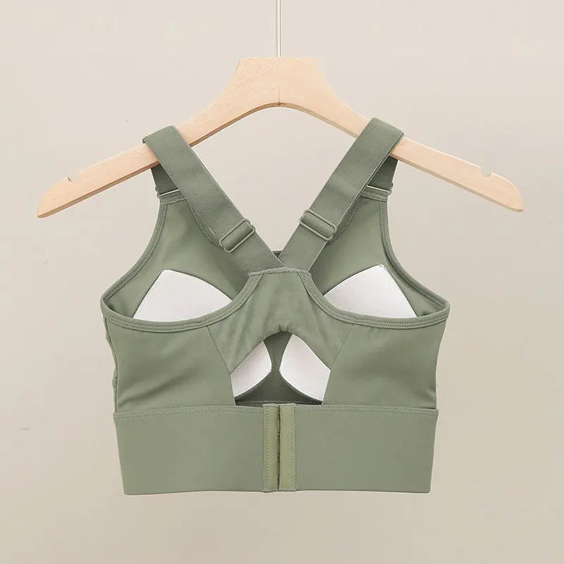 Sports Bra for Women with Large Busts, Shockproof, Side Breast Support, Anti-Sagging, Adjustable, Beautiful Back Design, Plus Size Yoga Running Fitness Bra