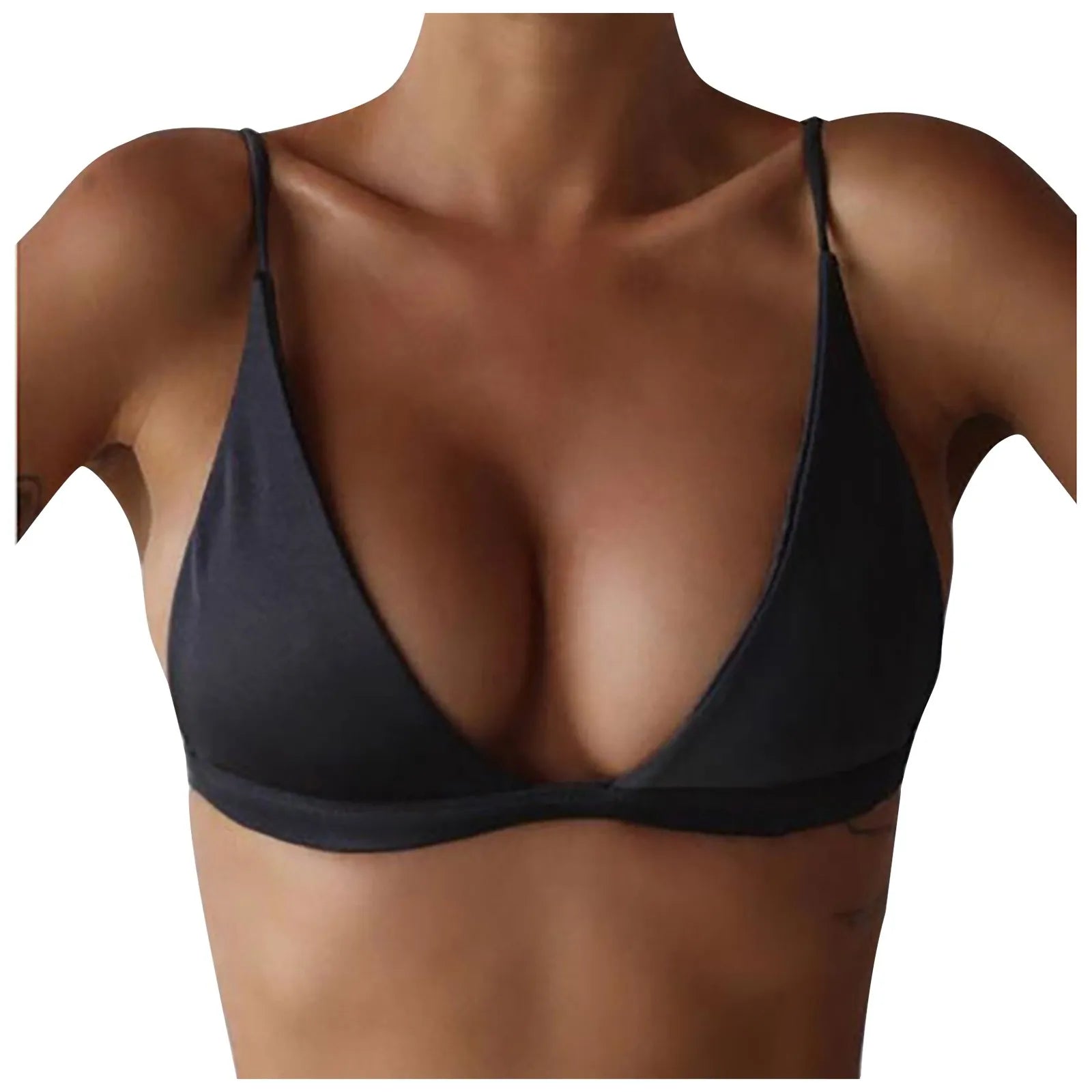 Sexy Bikini Bra Bralettw Top For Women Solid Color Bandage Swimwear Backless Sleeveless Swimming Crop Top Summer Beach Suit