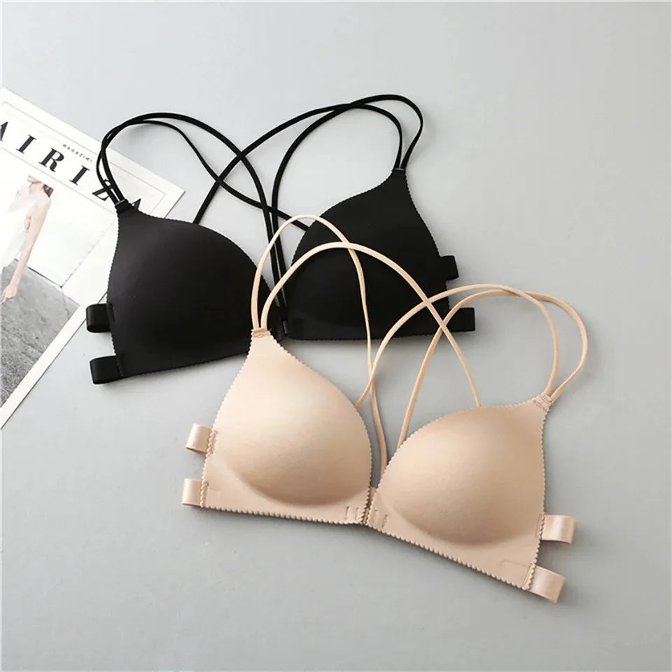 Women Bras Front Buckle Wireless Bralette Sexy Lingerie Comfort Push Up Bras Female Daily Brassiere Underwear