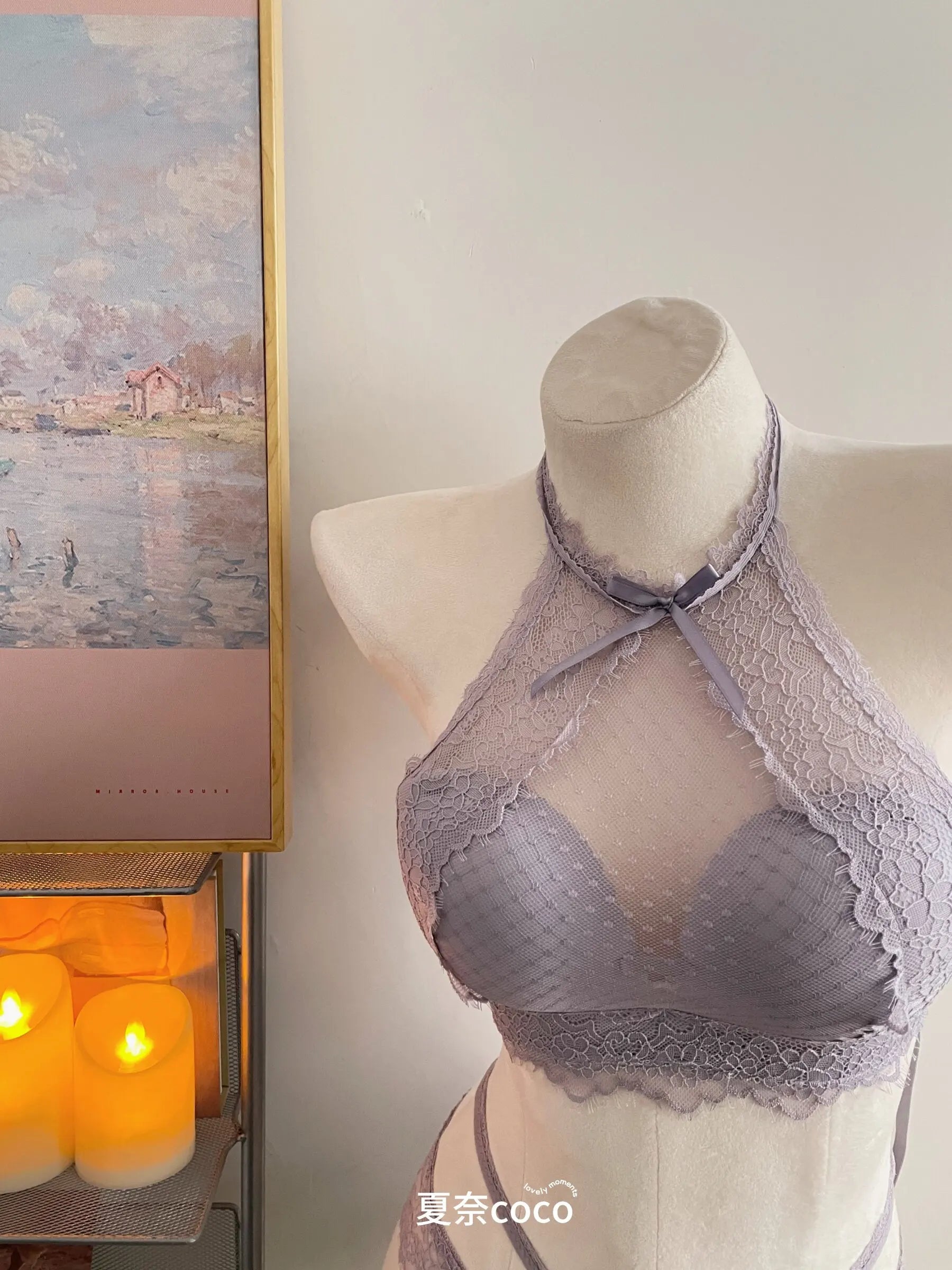 Lace Plunge Bra Push Up Bralette See Through Mesh Lingerie Double Layer Deep V Top Flattering Fit for Petite Bust Everyday Wear