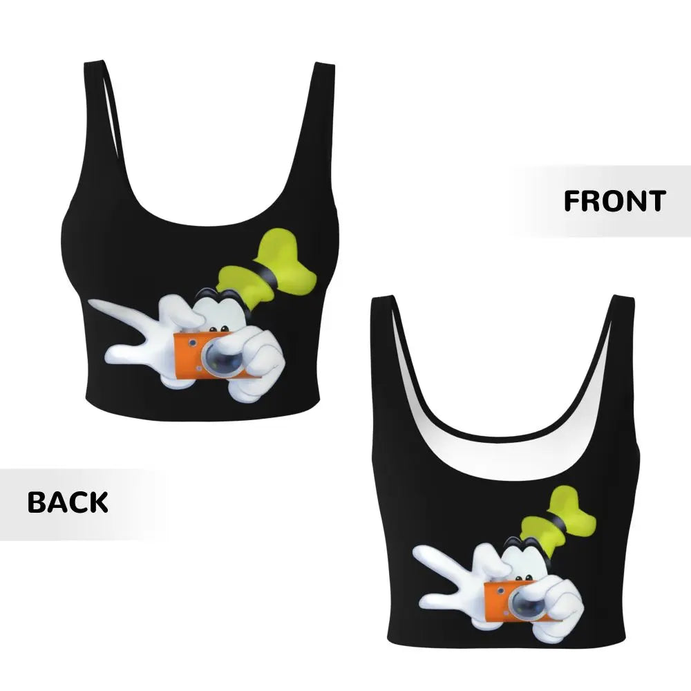 Custom Goofy Cartoons High Impact Sports Bras for Women Mangas Seamless Workout Running Crop Tank Tops