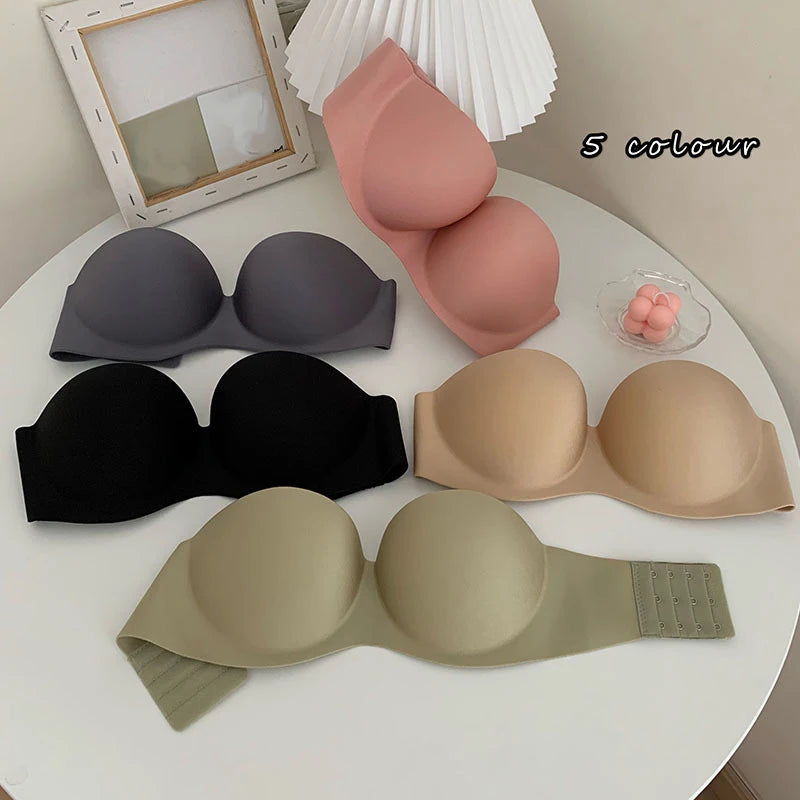Women's Sexy Strapless Bra Push Up Padded Bras Female Underwear Seamless Invisible Bralette Without Straps Ladies Lingerie Bras