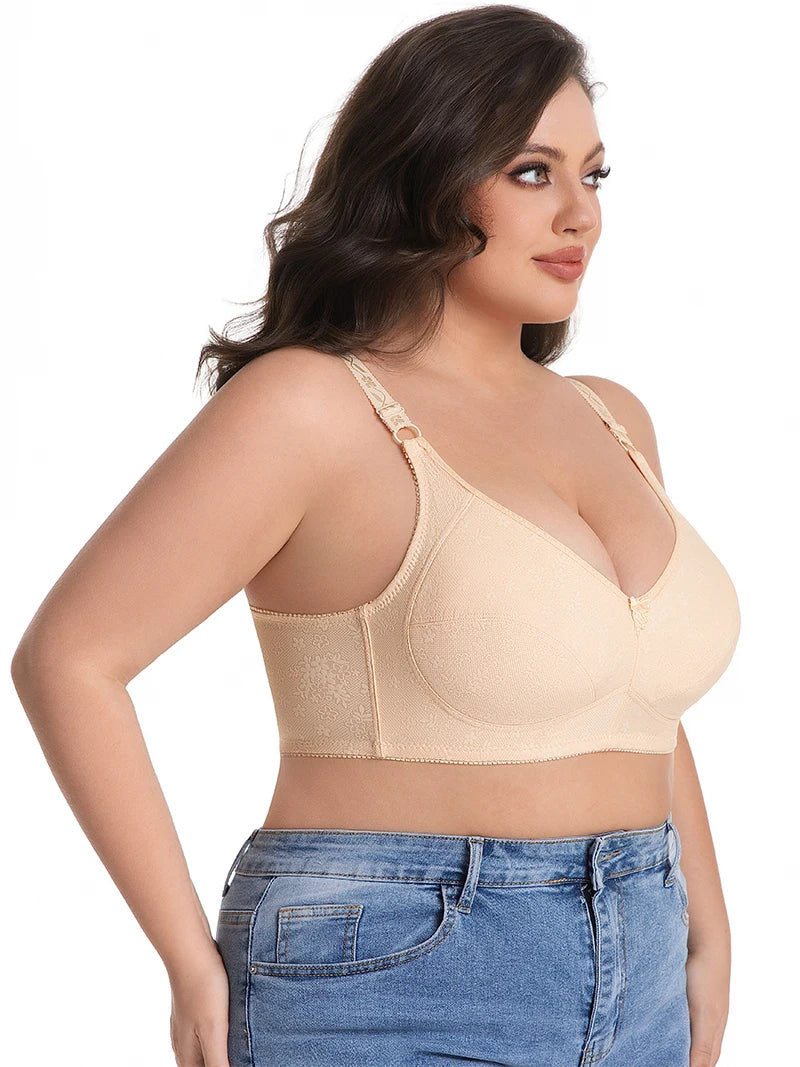 Plus Size Wireless Bra Full Coverage Soft Comfort Bras for Women Side Support Underwear No Underwire Brassiere Breathable