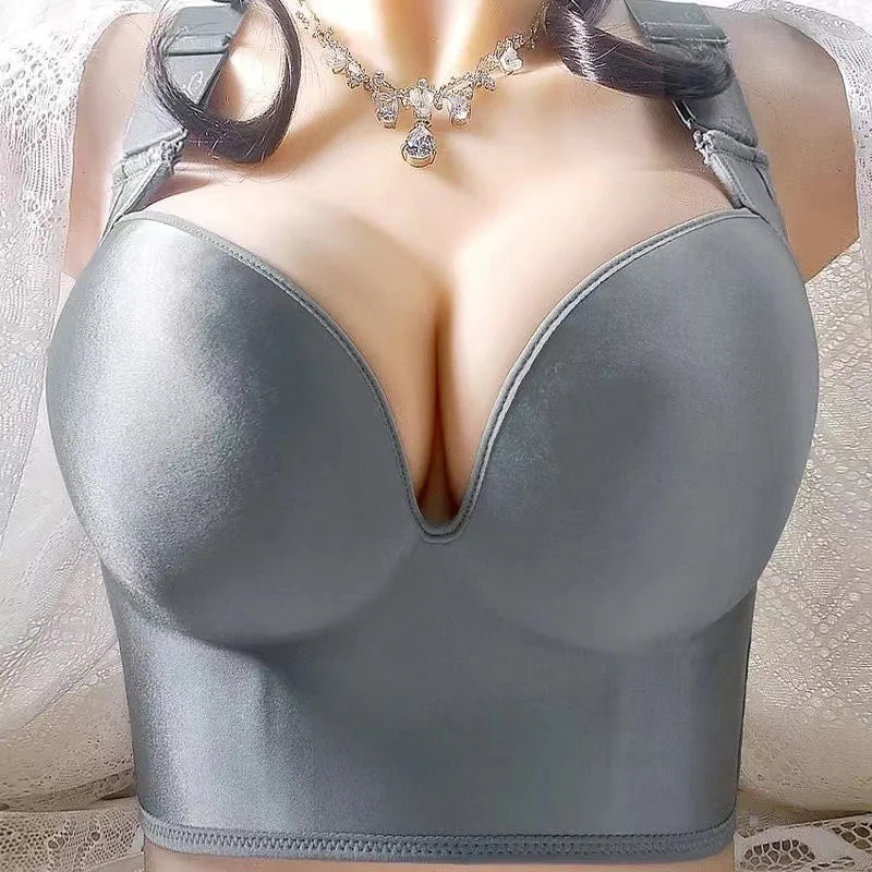 Dimmkof 6 Buckles Hide Back Fat Bra Full Coverage Women Bras Wirefree Smooth Plus Size Push Up Bra Shapers Body Shaper Bras