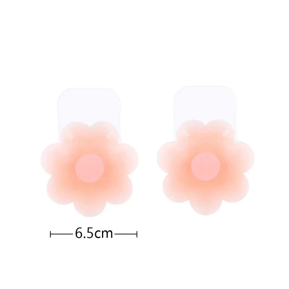 2pcs Silicone Nipple Cover Lift Up Bra Sticker Adhesive Invisible Bra Breast Pasty Women Chest Petals Reusable Strapless Bras