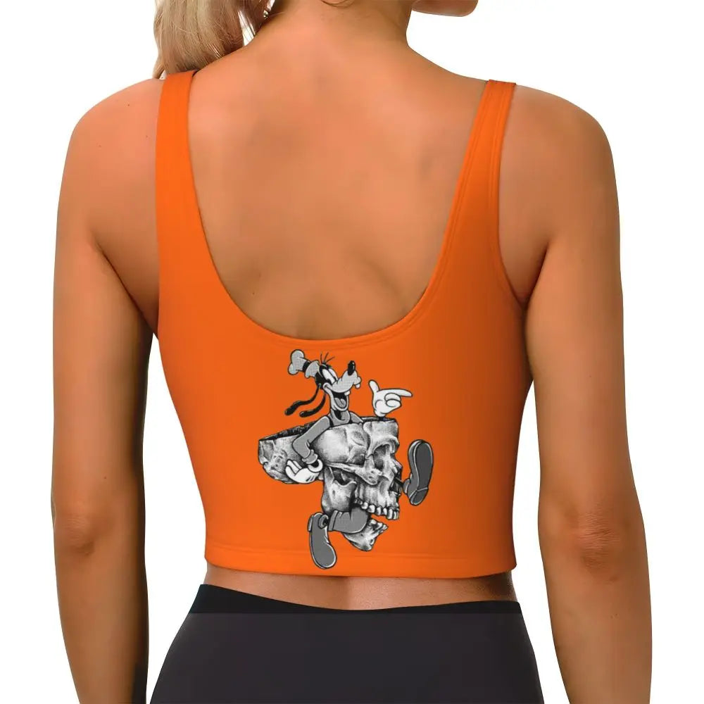 Custom Goofy Cartoons High Impact Sports Bras for Women Mangas Seamless Workout Running Crop Tank Tops