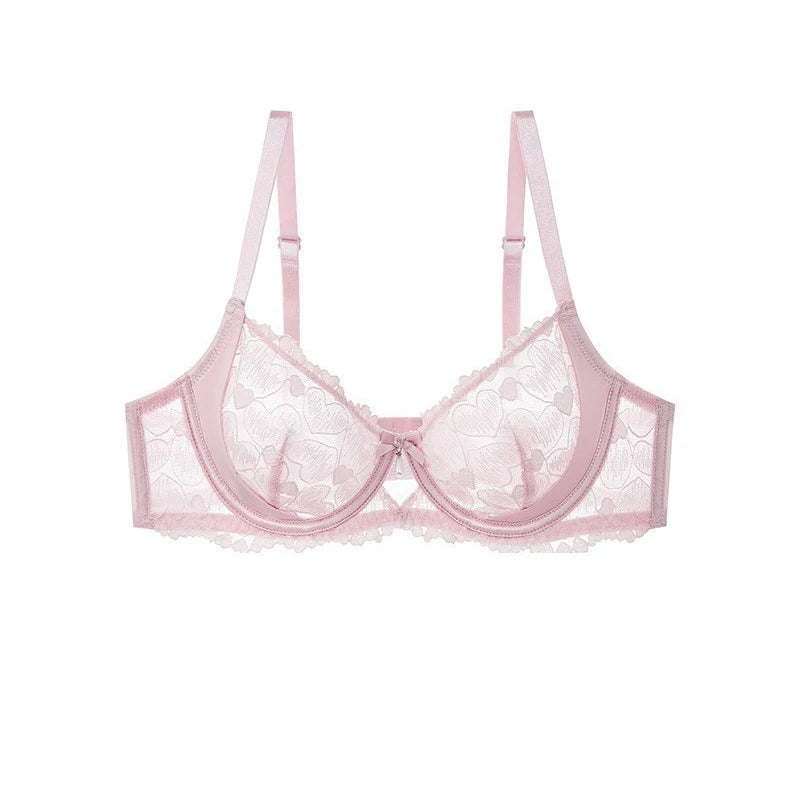 Ensemble Lingerie Luxe Français Dentelle Brodée Noir Mystère Rose Pur Soutien-Gorge Grand Découpe Cadeau Sensuel Design Élégant