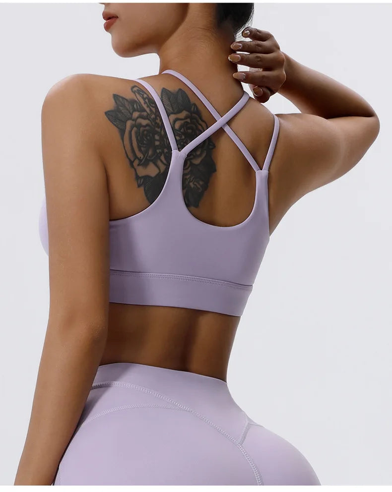 Sports Bra with Side Breasts for Women, Running, Fitness, Shock-absorbing Vest, Beautiful Back Bra