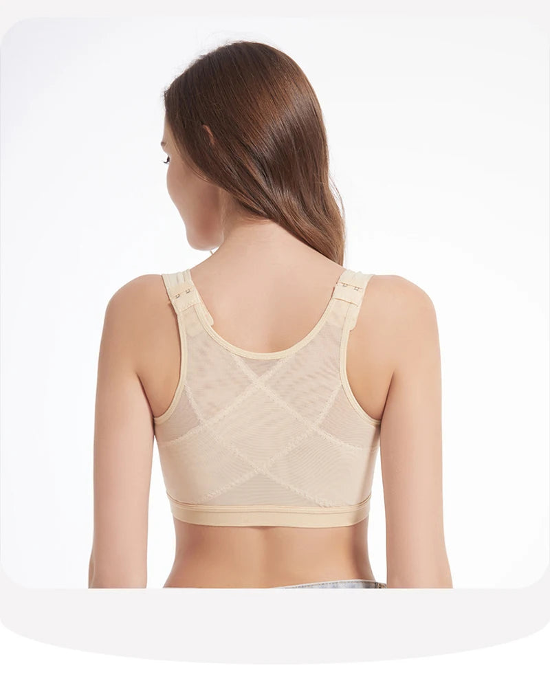 Large Size Sexy Front Closure Bra Wire Free Brassiere Intimates Women's Push Up Bralette Underwear Female Unlined Bras Lingerie