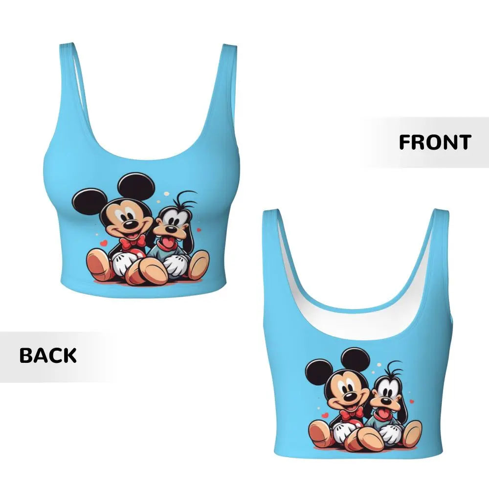 Custom Goofy Cartoons High Impact Sports Bras for Women Mangas Seamless Workout Running Crop Tank Tops