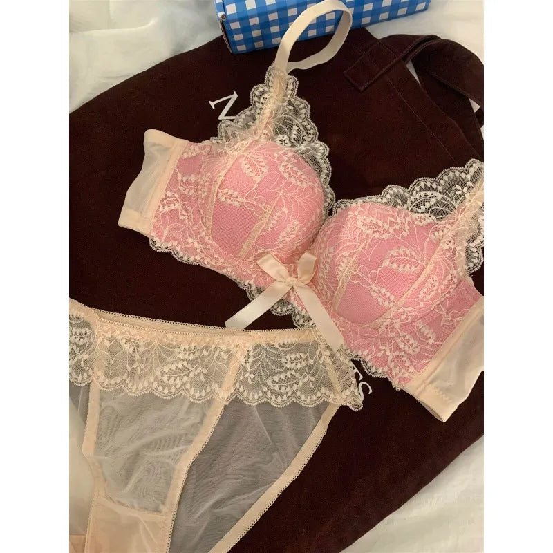 Sexy Lace Push Up Bra for Women Wireless Demi Padded Unlined Underwire Free Anti Gravity Lift Gather Small Chest Bras 32-38