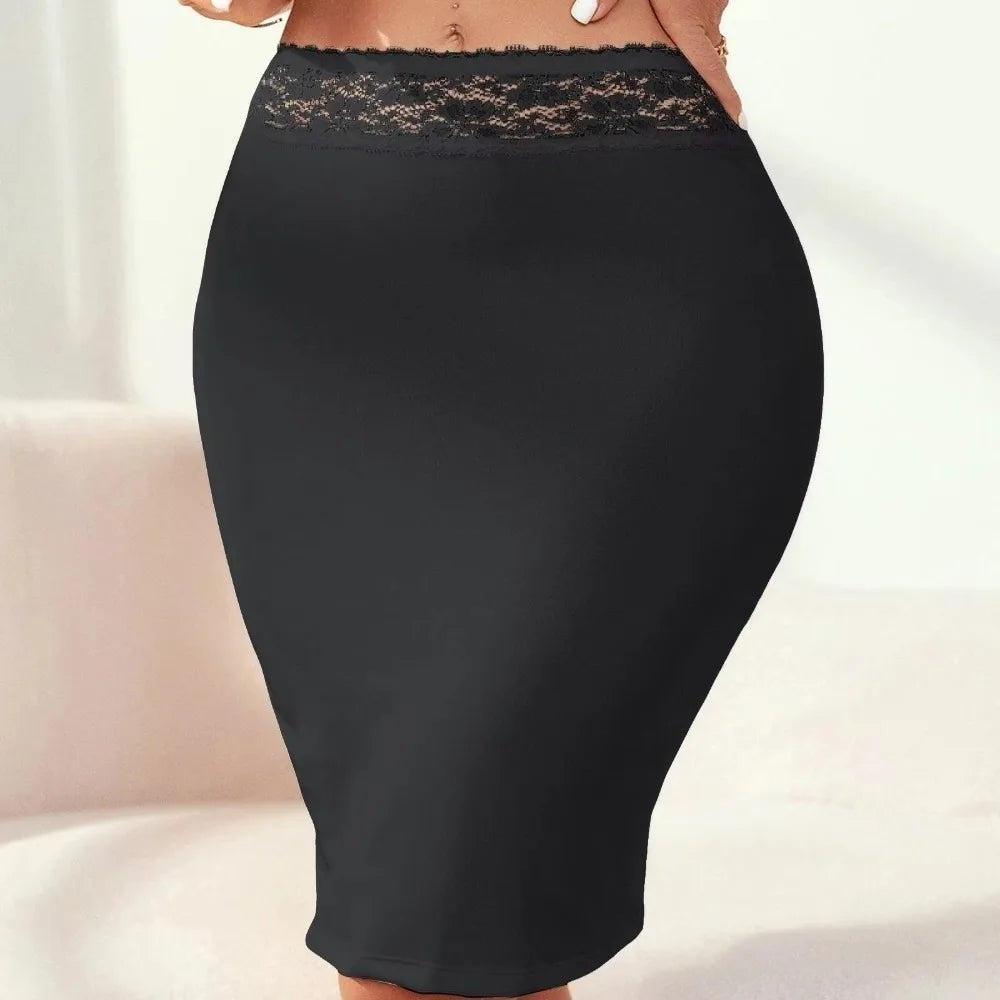 Splicing Lace Half Slips Anti-Penetration A-Line Body Shaper Seamless Construction Tummy Control Petticoat Women Underwear