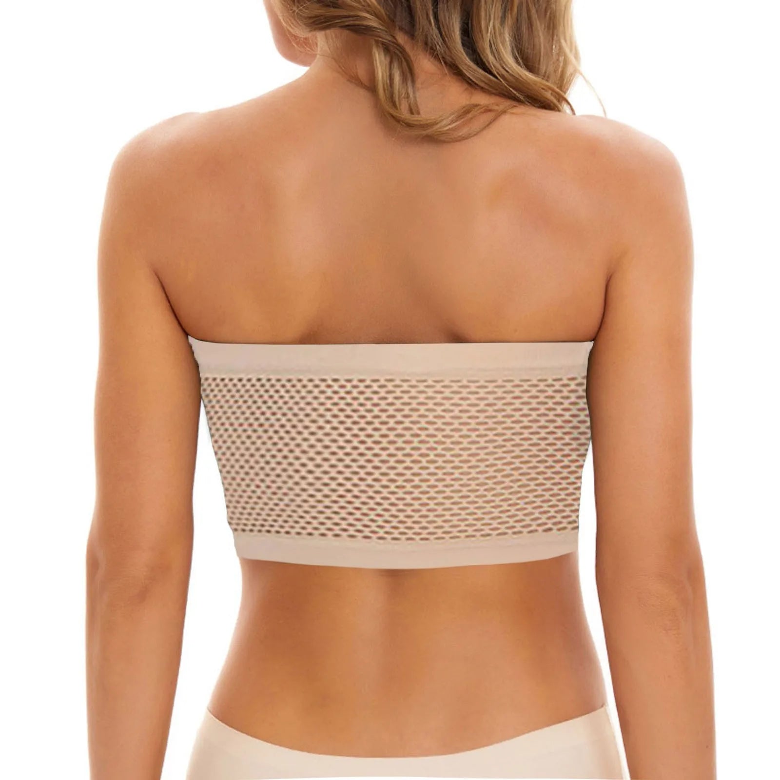 Ladies’ Stretch Strapless Bra Chest Wrap Bandeau Unlined Seamless Fashionable Breathless Soft Bra Suitable For One-Shoulder Tops