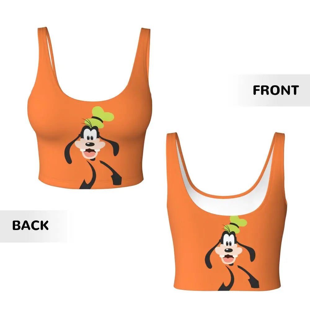 Custom Goofy Cartoons High Impact Sports Bras for Women Mangas Seamless Workout Running Crop Tank Tops