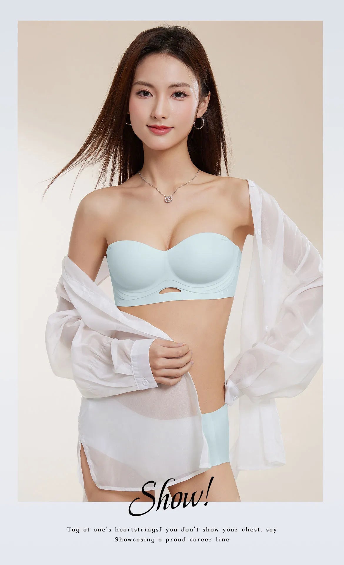 Summer Strapless Bandeau Bra, No Slip Push Up for Small Bust, Wireless Wrap Tube Top, Invisible Backless Bralette, Anti-Slip