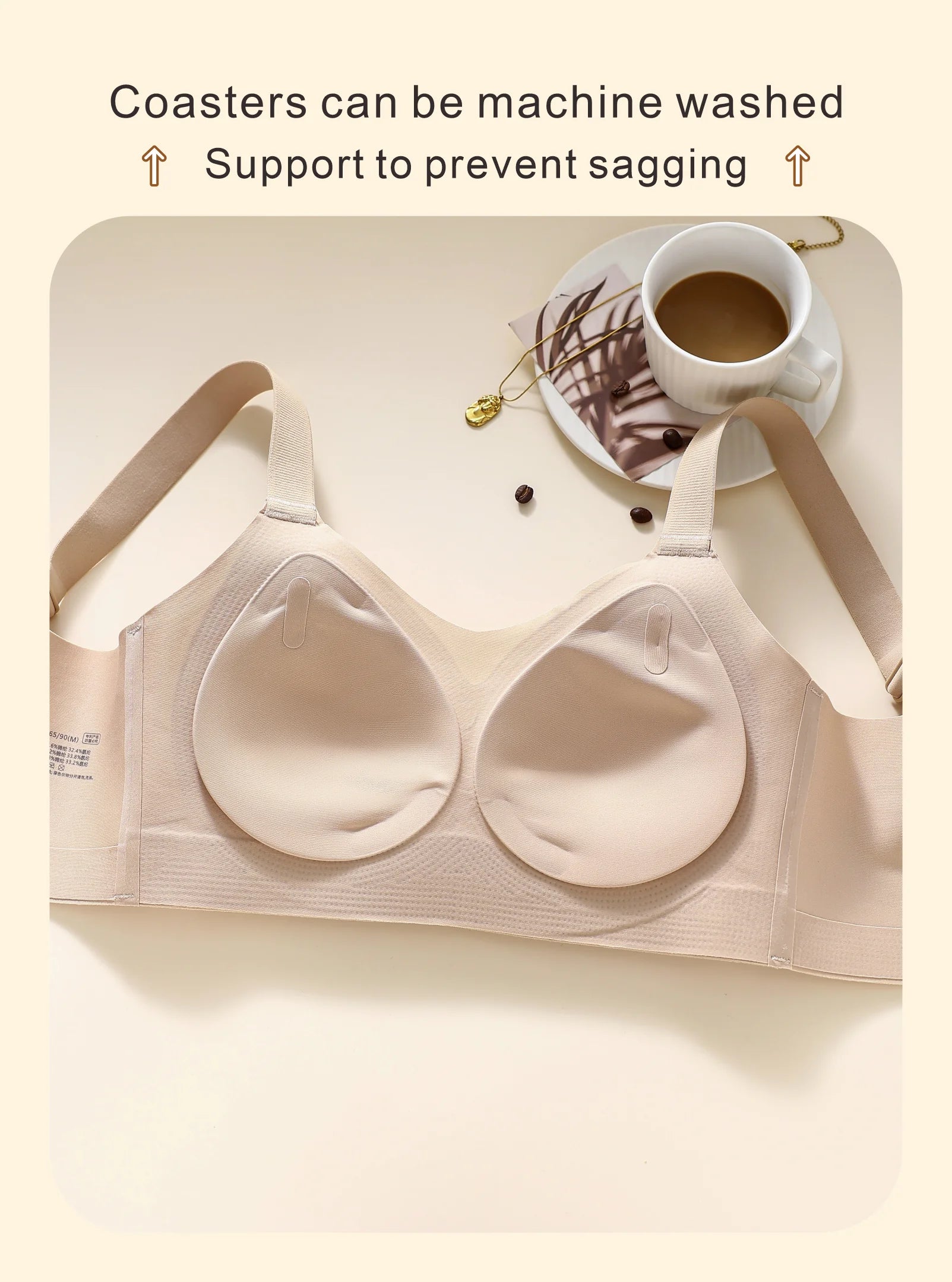 CAITING Wireless Full-Cup Bra Lingerie for Women — Seamless, Invisible Under Clothes, Full Coverage, Large Size M-3XL