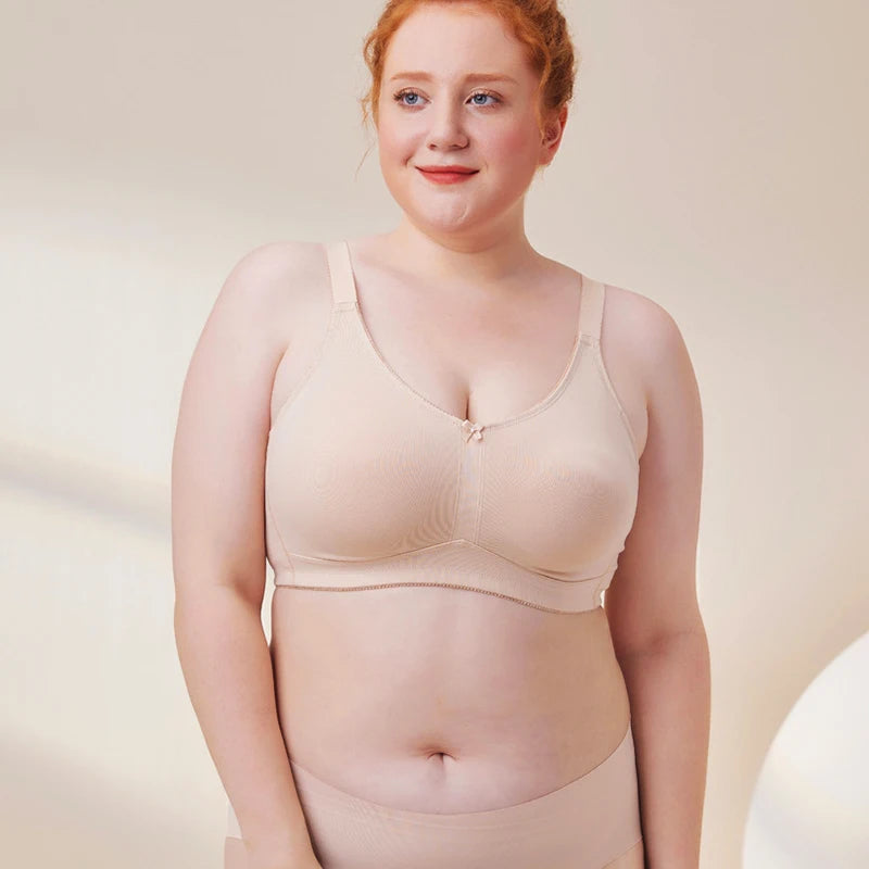 LERVANLA 2302 Bra Seamless Sexy Bras for Fat  Woman Mastectomy Bra Cotton Bralette Full Coverage Cup D E F G for Plus Size