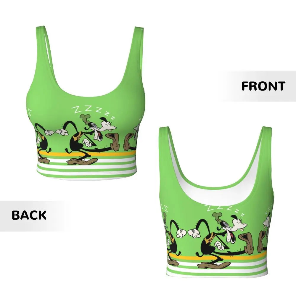 Custom Goofy Cartoons High Impact Sports Bras for Women Mangas Seamless Workout Running Crop Tank Tops