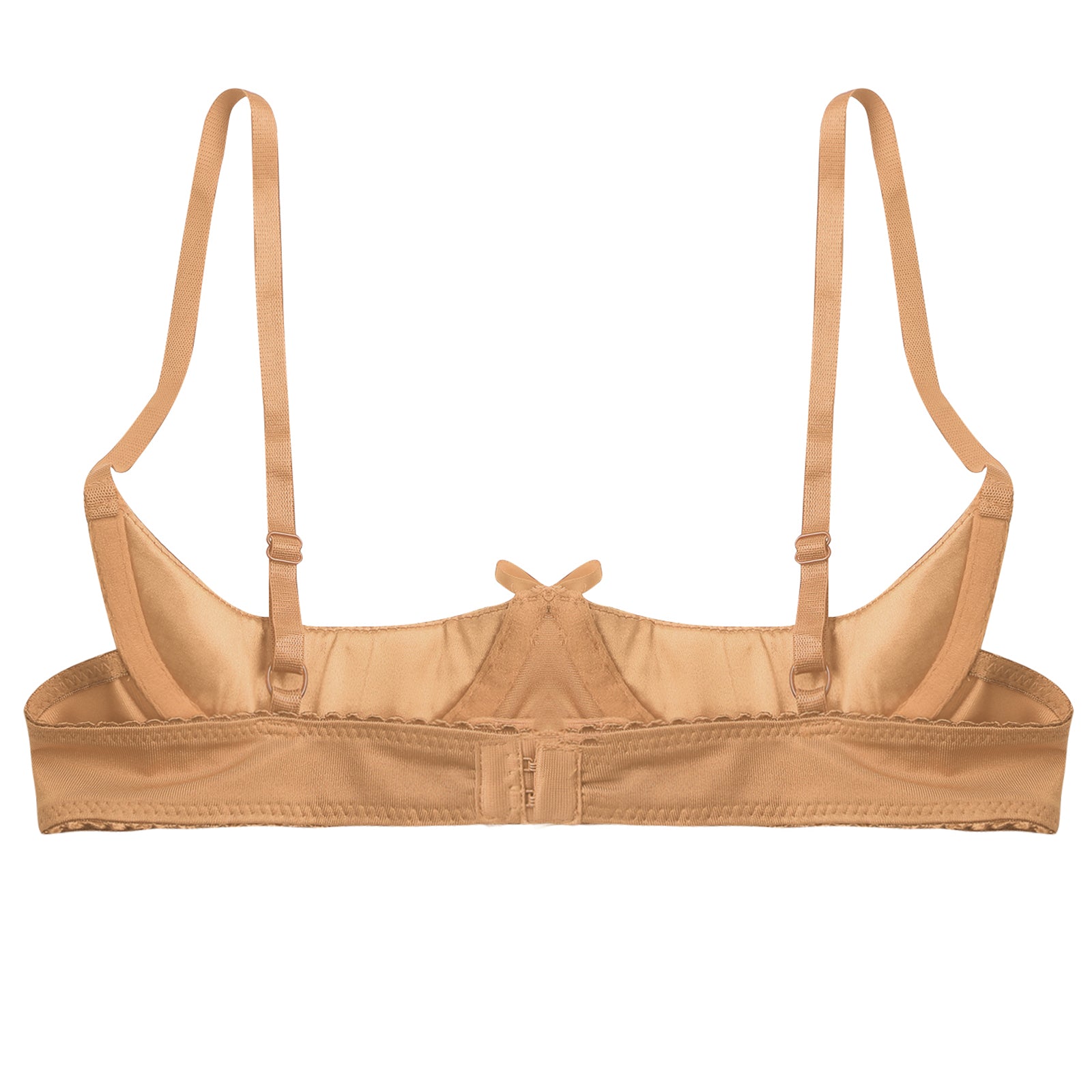 Womens Sexy Satin Intimates Lingerie Bras Female Adjustable Straps Underwire Half Cup Bow Push Up Balconette Brassiere Underwear