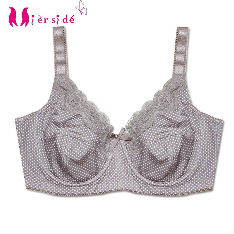 Mierside D0295 Fashion Polka Dot Women's Bra Plus size Bra Lingerie Gray/Black/Brown C/D/DD/DDD/E/F/G