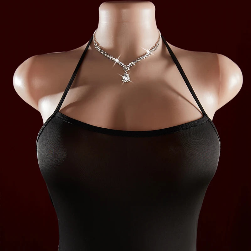 Erotic Babydolls Underwear Porn Curved Tight Fitting Suspenders Sex Hollow Out Transparent Nightdress Women Dress Sexy Lingerie