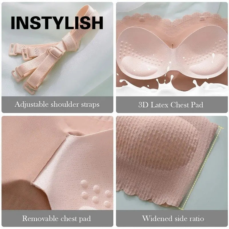 Women Seamless Bralette Sexy Invisible Bra Tube Tops Strapless Bras Lingerie Wireless Wedding Brassiere Push Up Underwear