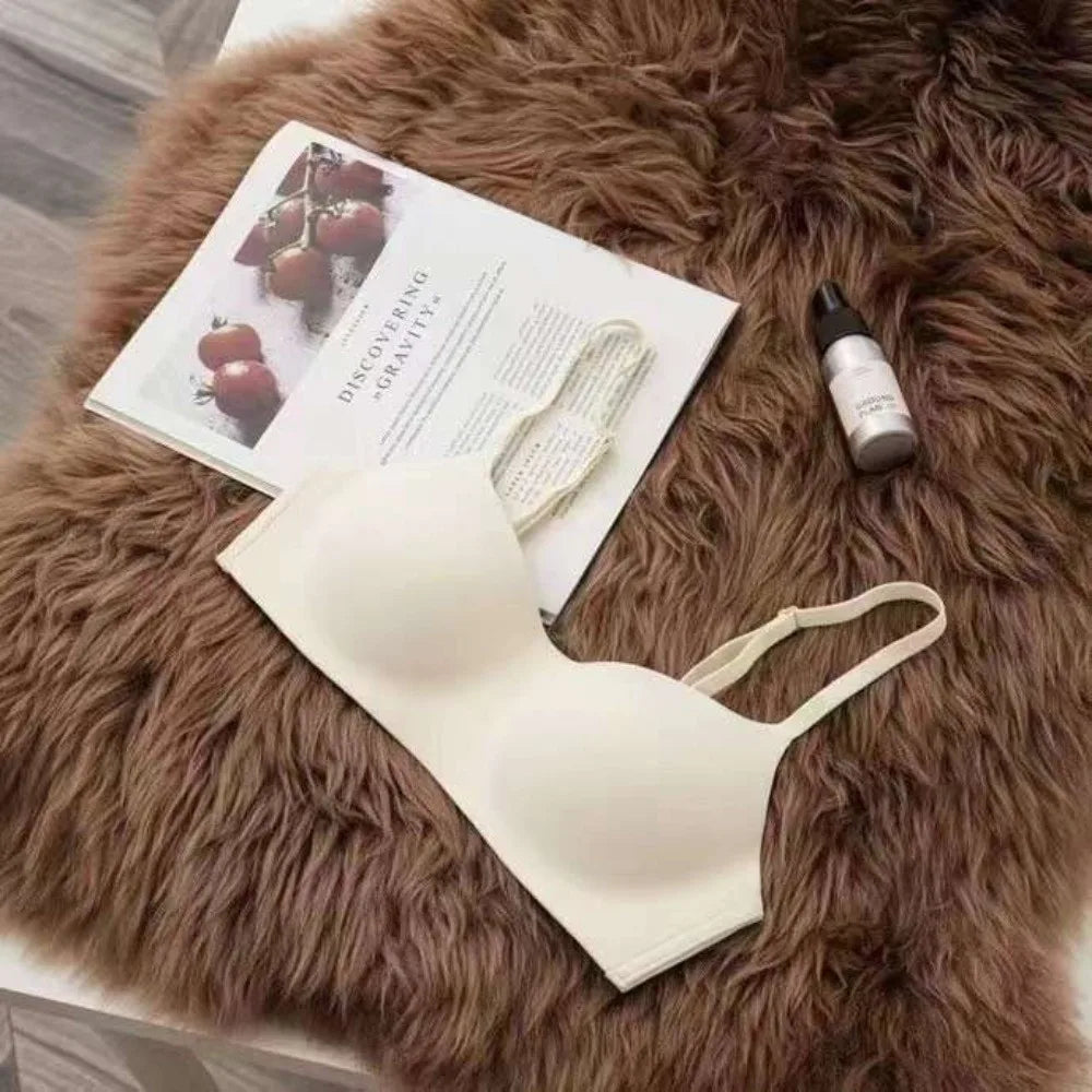 Soft Comfort Wireless Bra Breathable Fabric Thin Cup Seamless Bra Non-Wire Supportive Structure Tube Top Bras Daily Wear