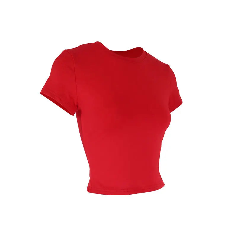 Sexy T-shirt Solid New Women Summer Streetwear Fashion O-Neck Short Sleeve Top Simple Basic Versatile Female Casual Slim T-shirt