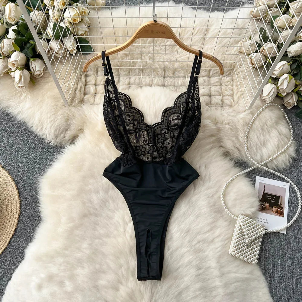 Backless Hotsweet Bow Lingerie For Women See Through Mesh Sexy Bunny Costume Lingerie Bodysuit 4 Piece Jumpsuit Spot Lace Cospla