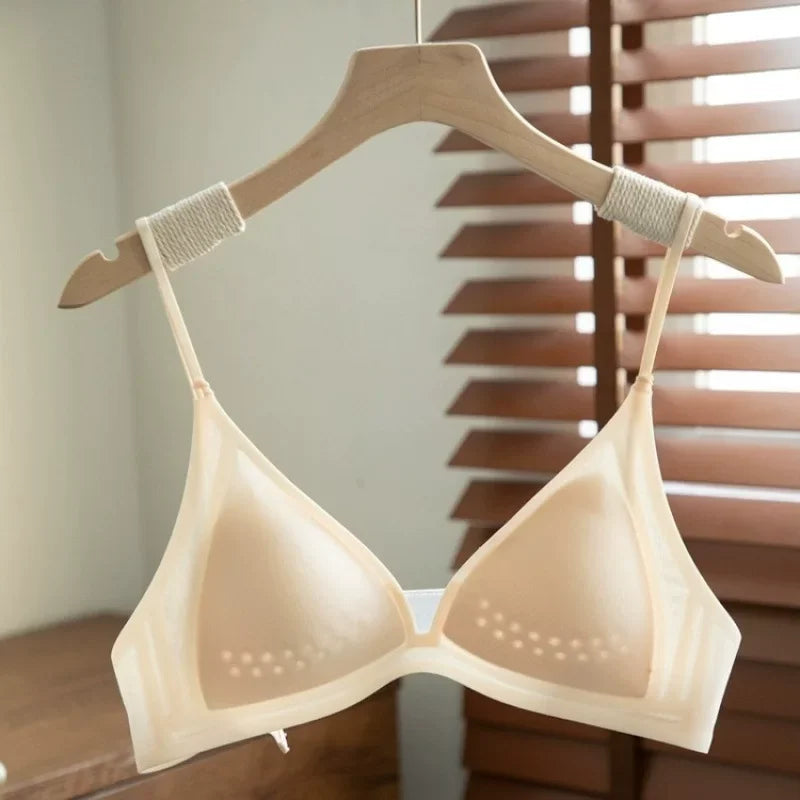 New Deep V Plunge Push Up Minimizer Bra for Women Sexy Lingerie Gathered Thin Straps Thin Cup