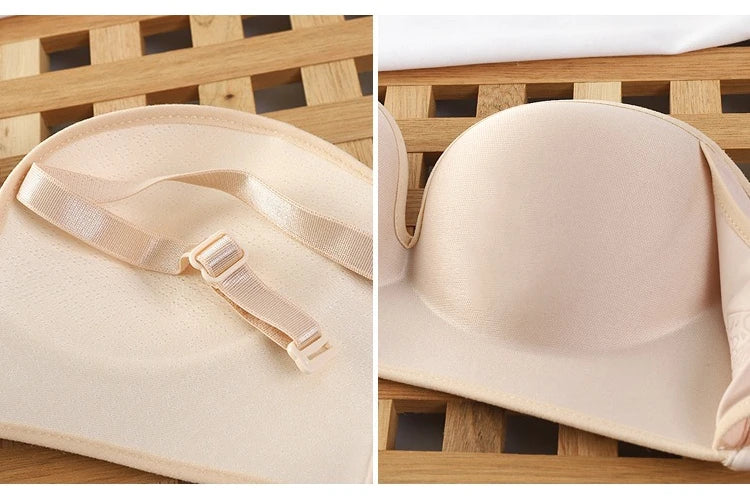Strapless Non Slip Invisible Bra for Women Front Closure Adjustable Push Up Bra Bralette with Breathable Gather Backless Bra