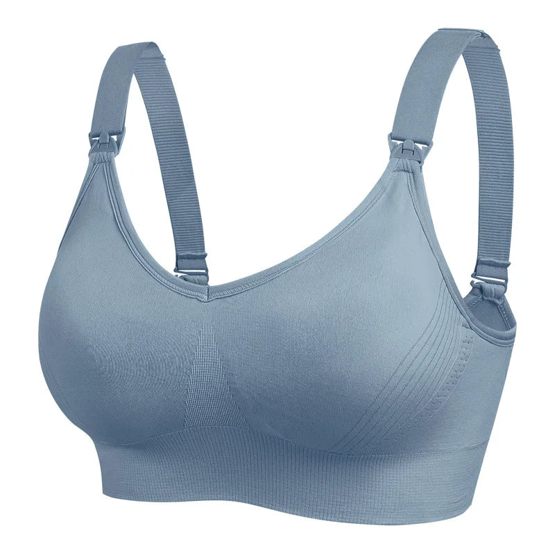 Wire-Free Nursing Bra for Pregnant Women with Large Bust Front Clip Maternity Full Cup Breathable Supportive Nursing Bras