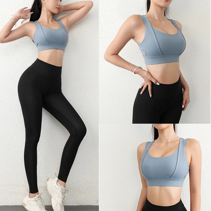 Aiithuug Sports Bras for Yoga Gym Workout Crop Top Fitness Tops Bounce Control Jogging Bras Push Up Running Top Active Wear