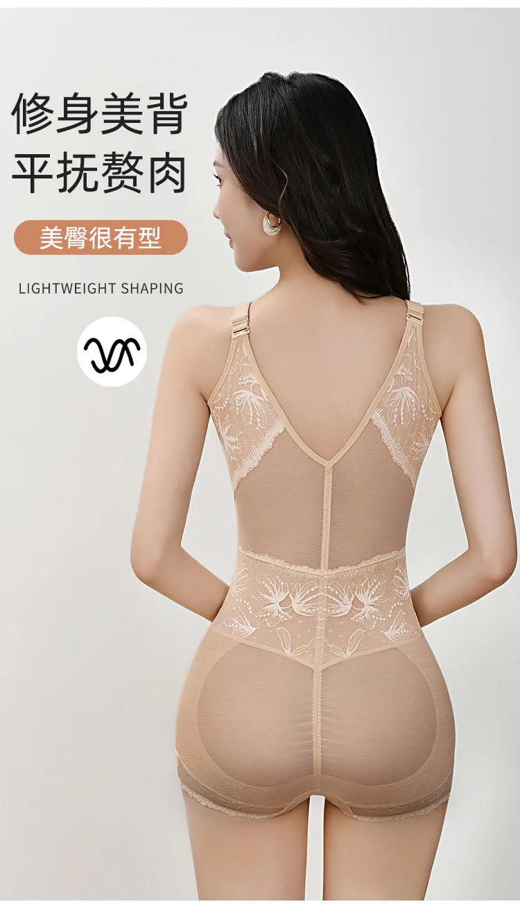 Shapewear One-Piece Fixed Cup Non-Slip Side Breast Slimming Shaping Bodysuit Womens Underwear Women Body Shaper