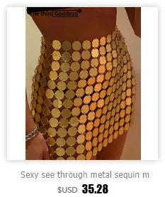 Sexy see through metal sequin corset crop top womens summer beach party halter tank top rave festival outfits cropped y2k Tops