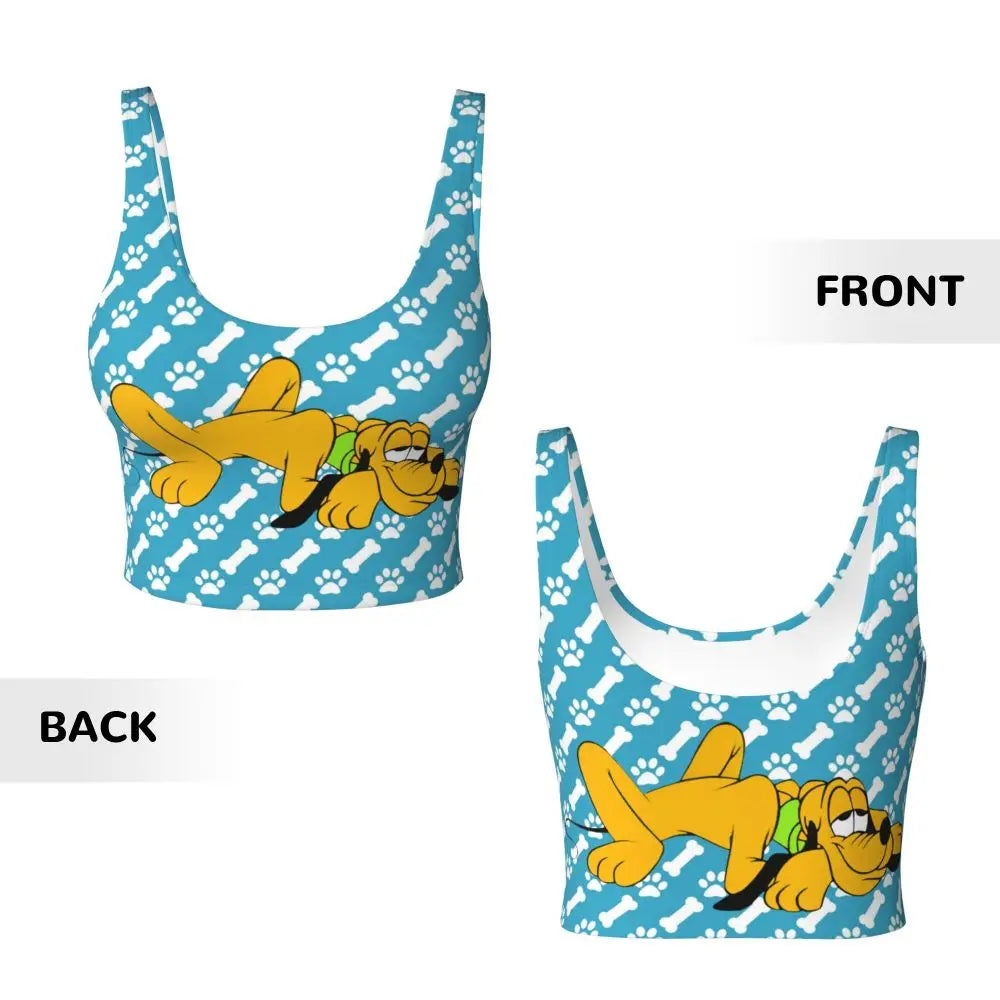 Custom Pluto Anime Manga High Impact Sports Bras for Women Classic Seamless Workout Yoga Crop Tank Tops