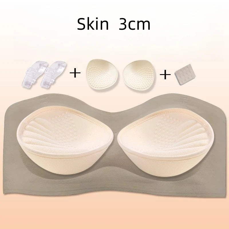 Push Up Bra For Women Sexy Invisible Externally Expandable Bralette Padded Gathered Female Lingerie Thickened Chest Pads