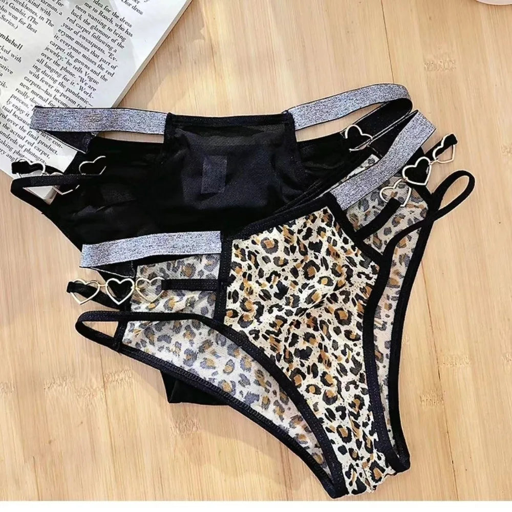 Lingerie Low-rise Women Underwear Glitter Strap Hollow Out Seamless Briefs Mesh Transparent Ladies Panties Lady Briefs
