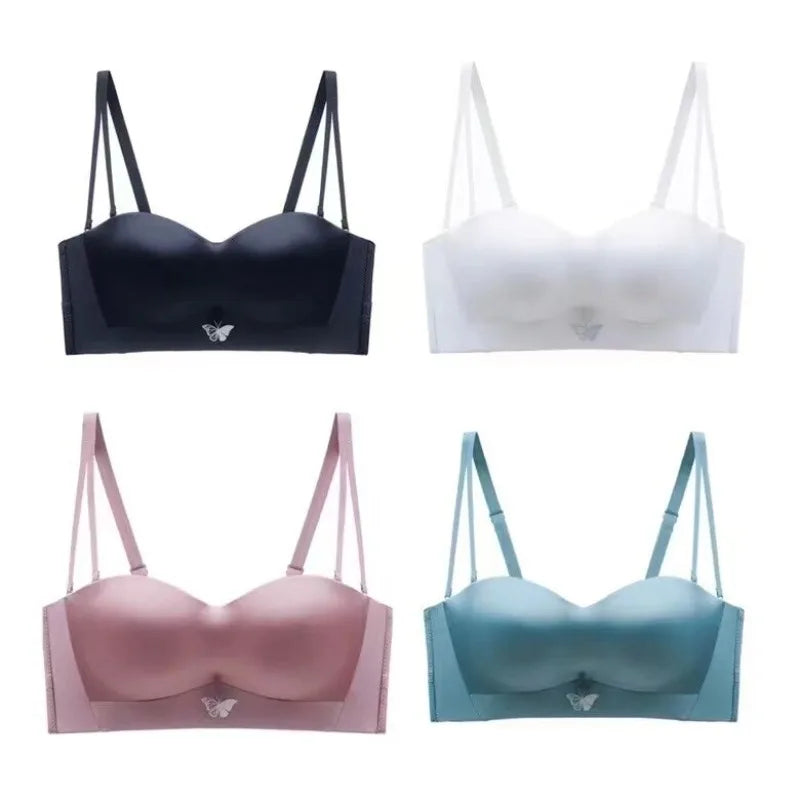 Unlined Bralette Petite Small Bust Adjustable Straps Summer Wedding Halter Backless Plunge Racerback Invisible Seamless Bra S-XL