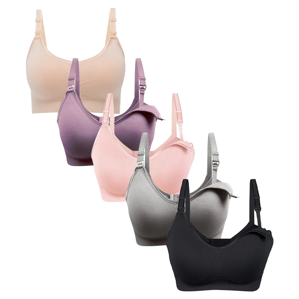 WEICHENS Nursing Bras for Women Easy Breastfeeding Seamless Comfort Maternity Bra Wireless Pregnancy Push Up Sleeping Bralette