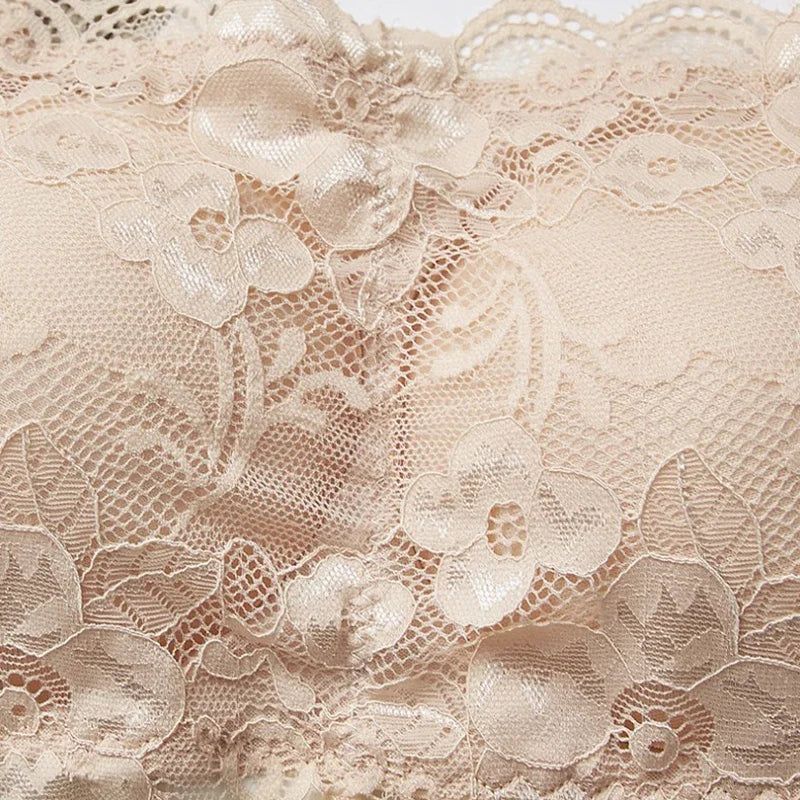 Lace Invisible Strapless Bras Women'S Solid Wrapped Chest Sexy Tube Top Underwear Female Beautiful Tank Top Seamless Crop Top