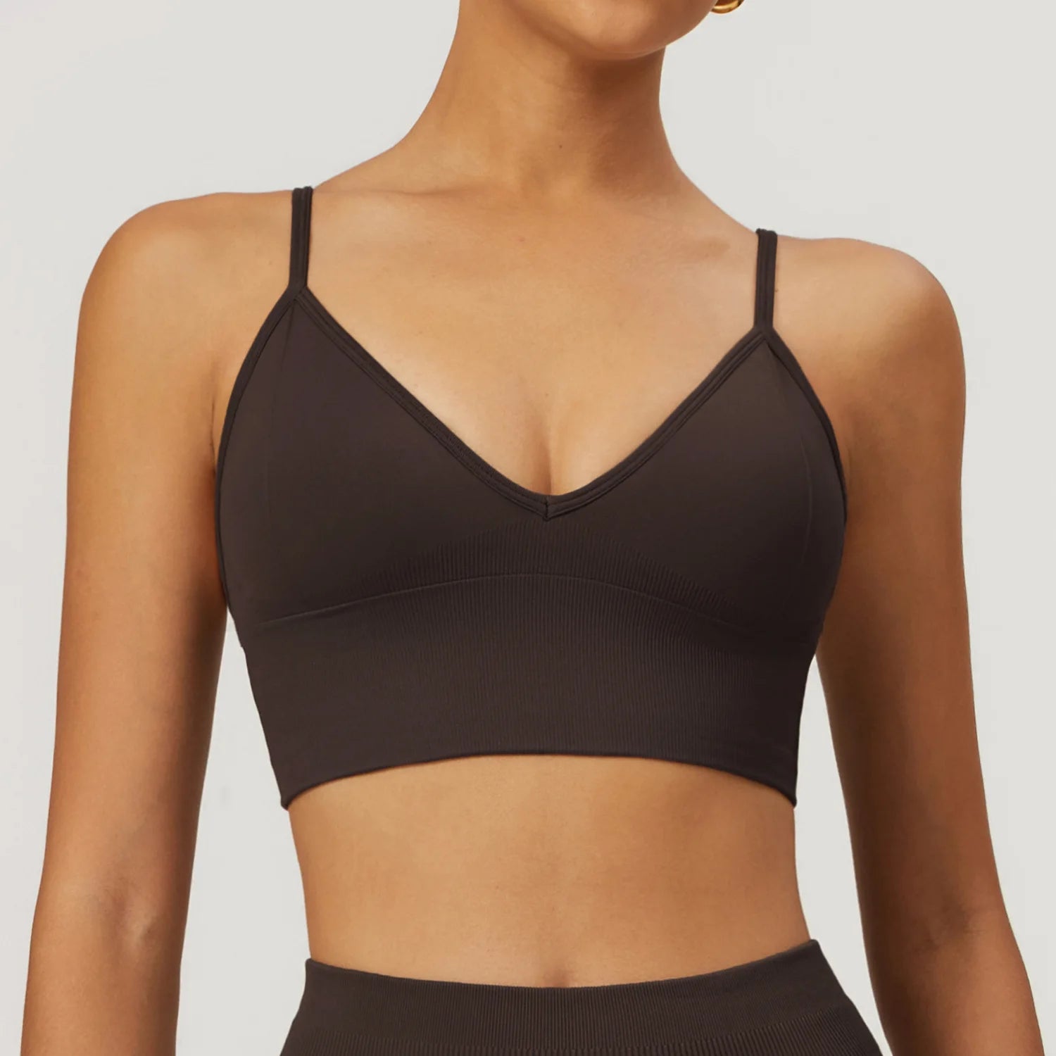 HBC Seamless Sports Bras for Women Fitness Yoga Bras With Removable Pads Adjustable Straps Gym Vest Top Bra Running Crop Top